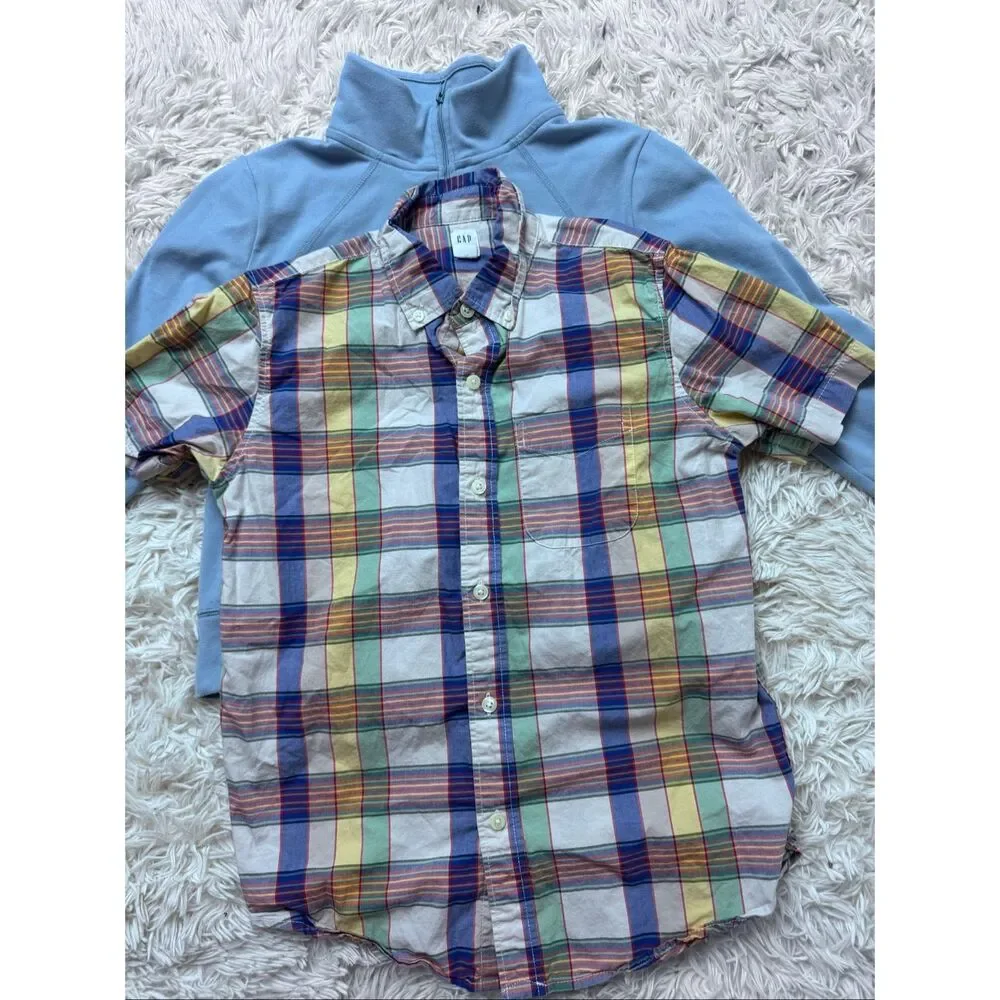 2 piece boys button down shirt & sweater bundle size 10-12 by Gap kids & Abercro